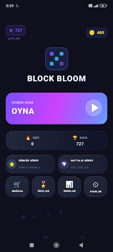 A colorful Block Bloom Puzzle board